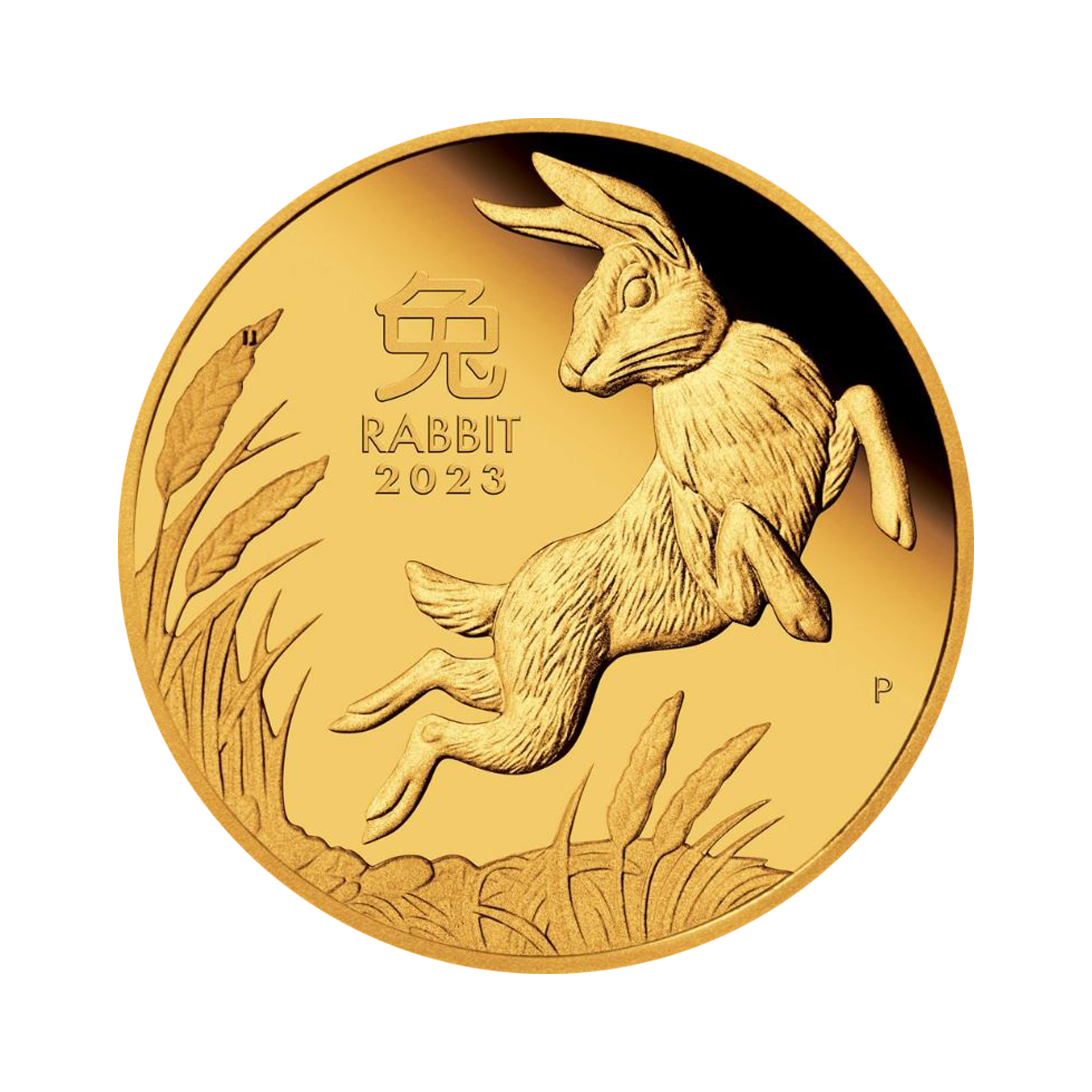1/4 troy ounce gouden munt Lunar 2023 proof voorkant
