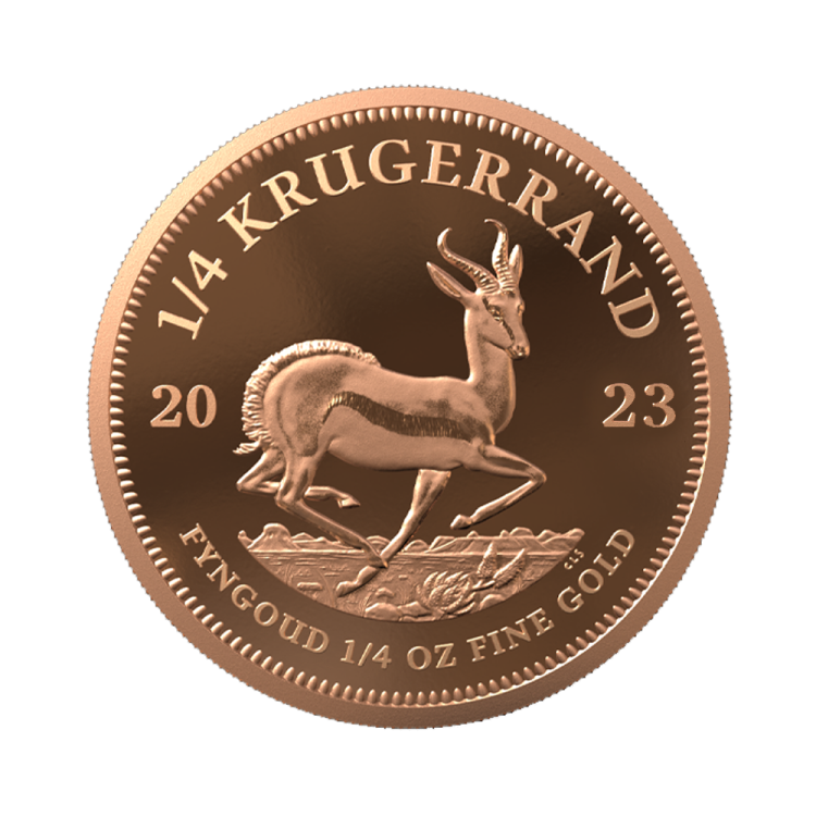 1/4 troy ounce gouden munt Krugerrand 2023 proof voorkant