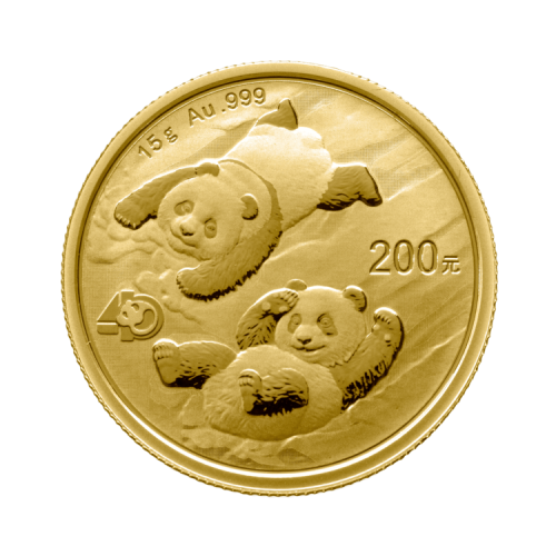 15 gram gouden munt Panda 2022 voorkant