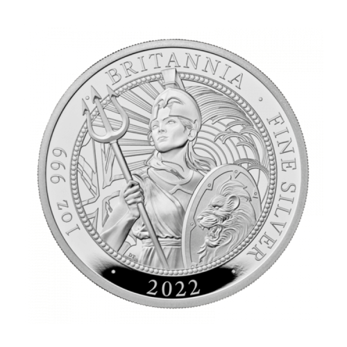 1 troy ounce zilveren munt Britannia 2022 Proof voorkant