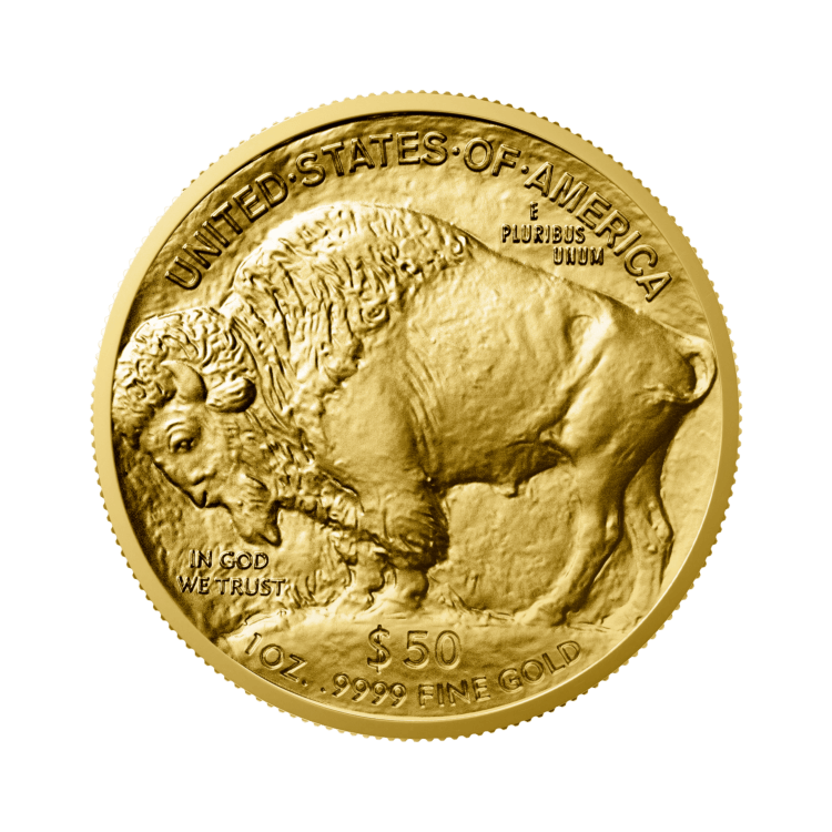 1 troy ounce gouden American Buffalo munt 2025 achterkant