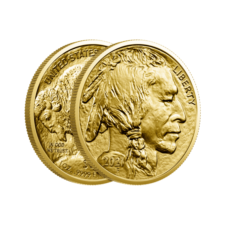 1 troy ounce gouden American Buffalo munt 2025 perspectief 2