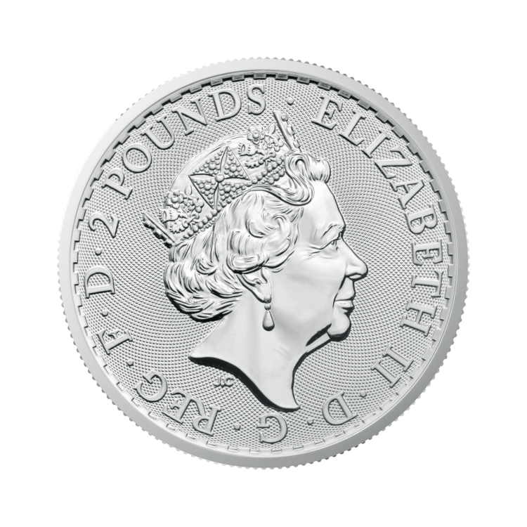 1 troy ounce zilveren Britannia munt voorkant