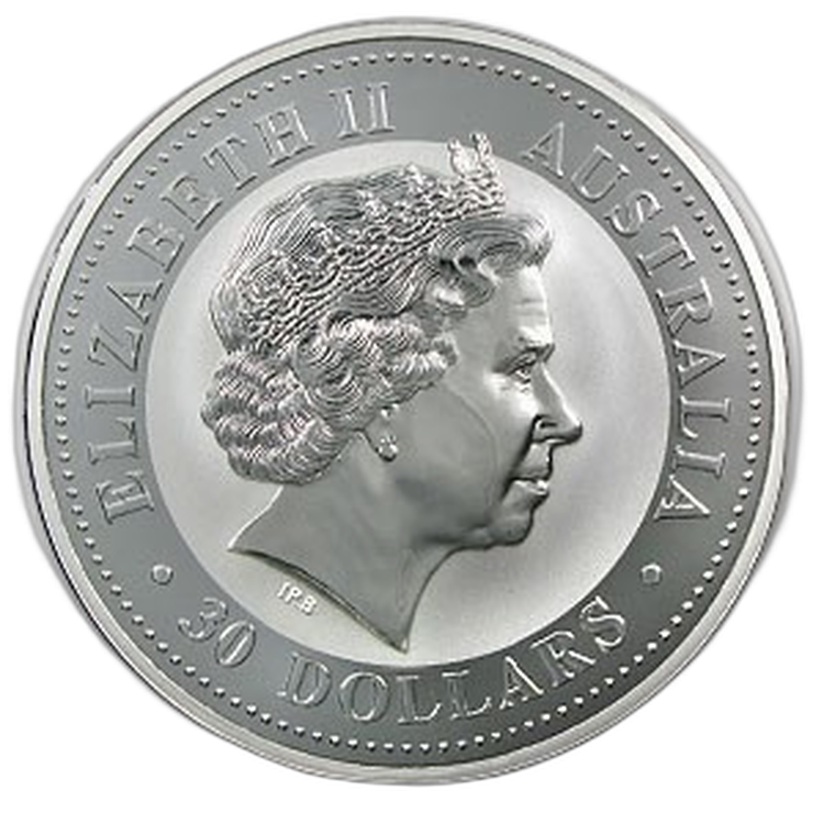1 Kilo Kookaburra silver coin 1999 back