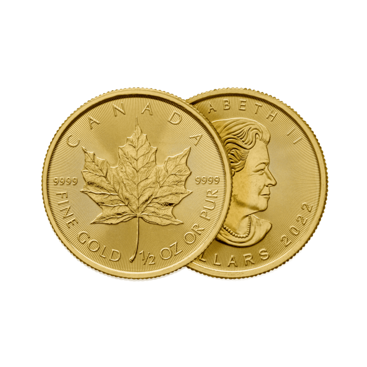 1/2 troy ounce gouden Maple Leaf munt ontwerp