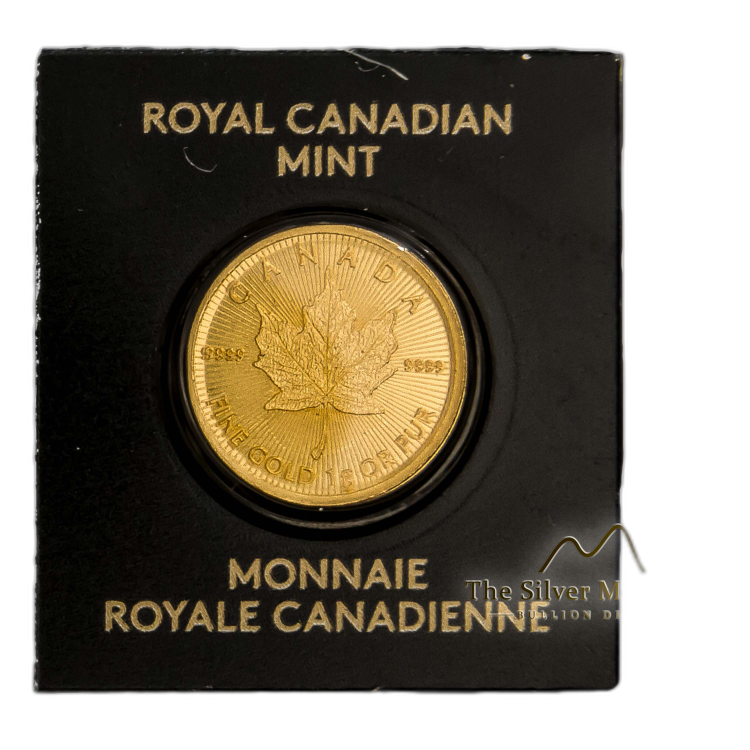 1 Gram gouden Maple Leaf 2019 in Assay Card perspectief 2