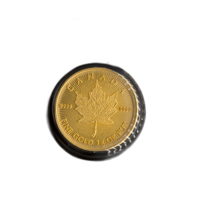 1 Gram gouden Maple Leaf 2019 in Assay Card perspectief 3