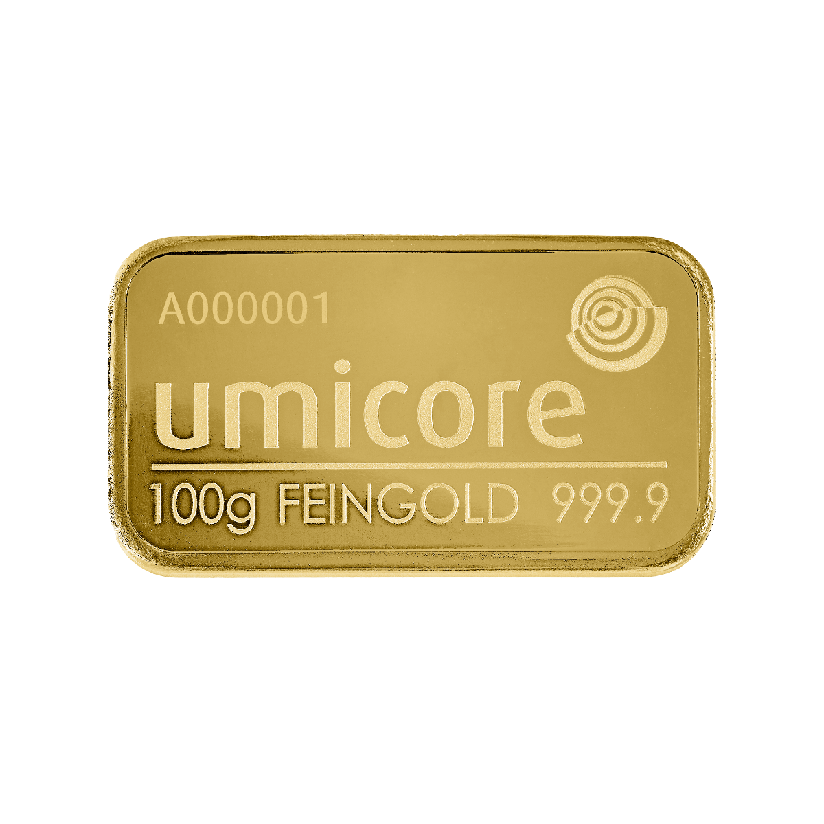 Gold bar 100 gram Umicore