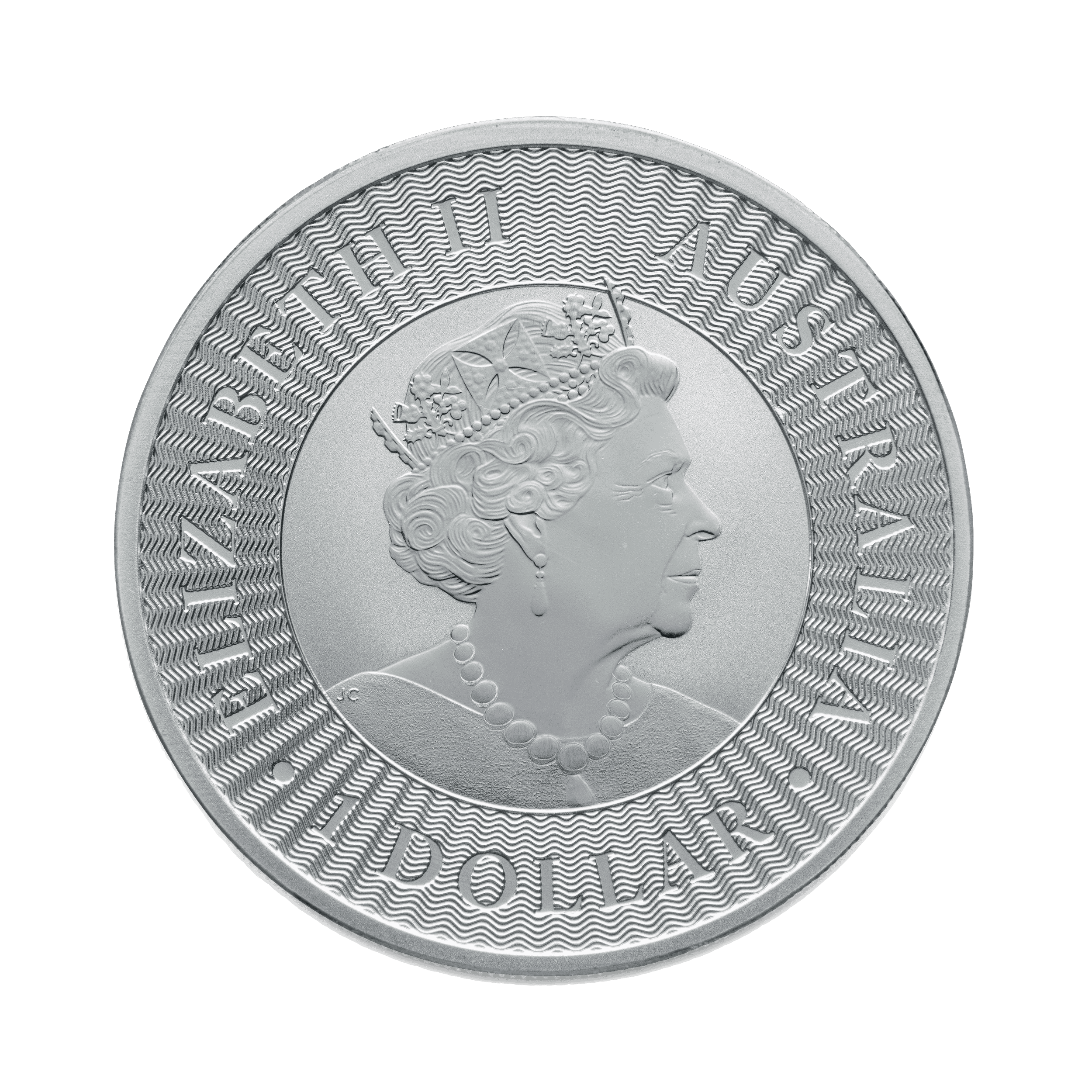 Obverse 1 troy ounce silver Kangaroo coin
