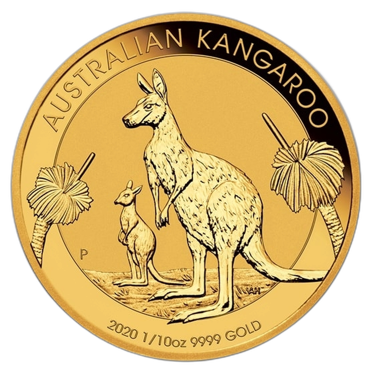 1/10 Troy ounce gouden munt Kangaroo 2020 perspectief 1