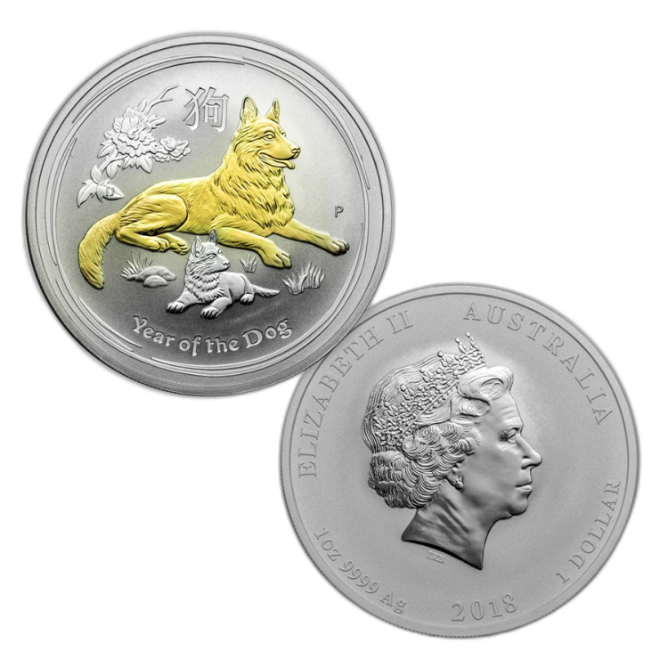Proof edition Lunar series 2018 4x 1 ounce silver angle 1