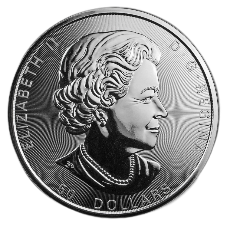 10 Troy ounce silver coin Maple Leaf 2018 back