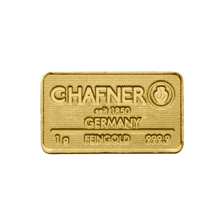 Goudbaar 1 gram C. Hafner perspectief 1