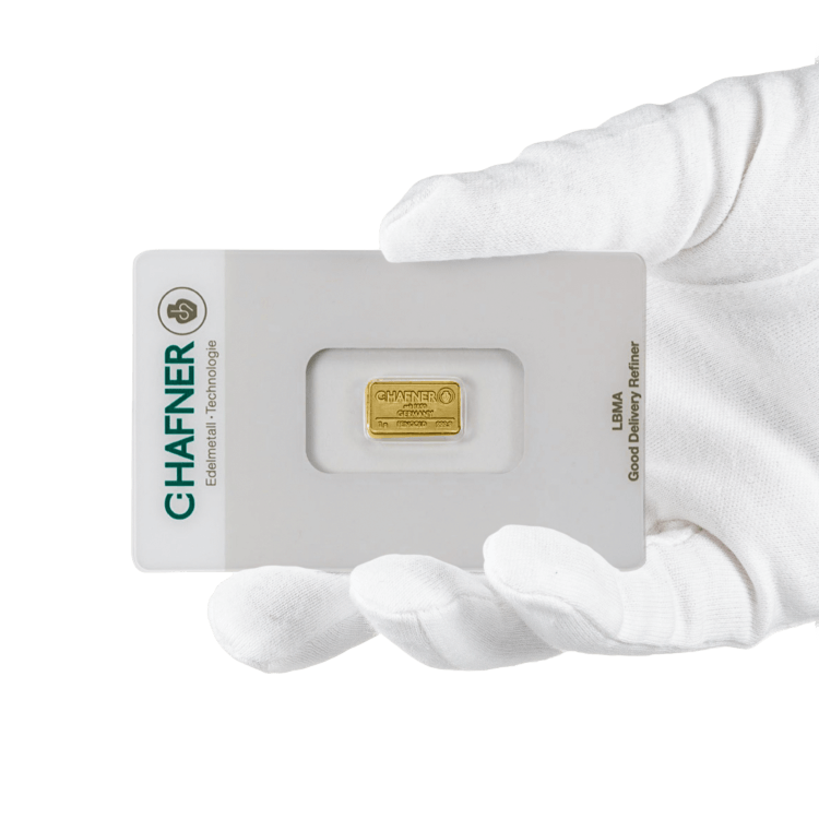 Goudbaar 1 gram C. Hafner perspectief 2