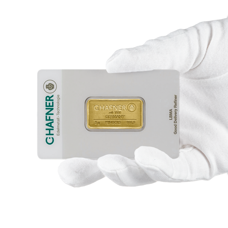 Goudbaar 5 gram C. Hafner