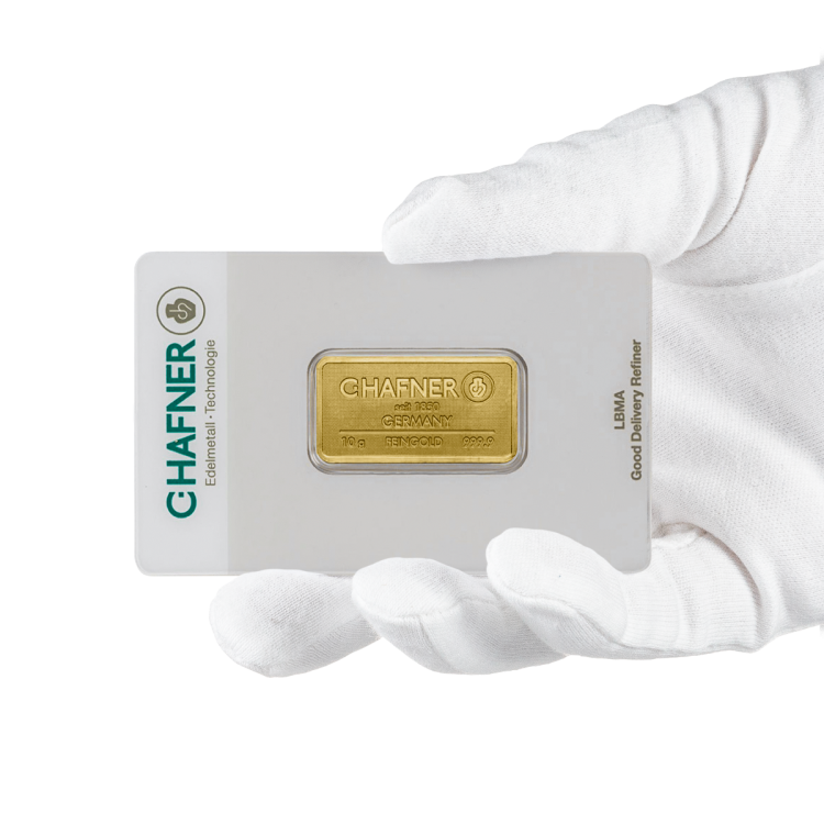 Goudbaar van 10 gram C. Hafner