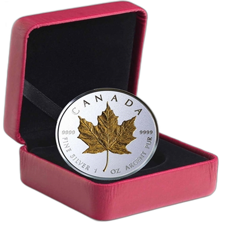 3 Troy ounce silver coin Maple Leaf 40th Anniversary 2019 Proof angle 1