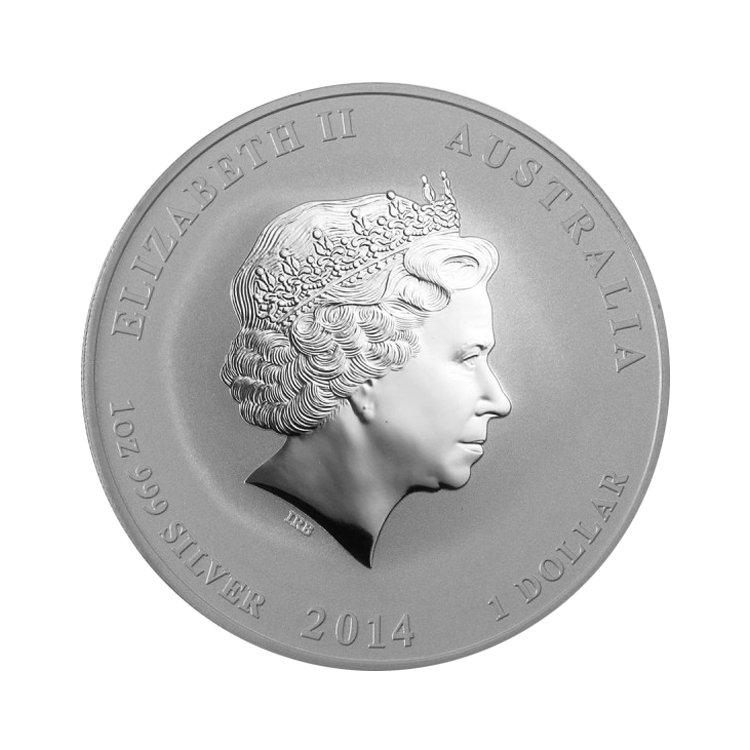1 Troy ounce zilveren munt Lunar 2014 achterkant