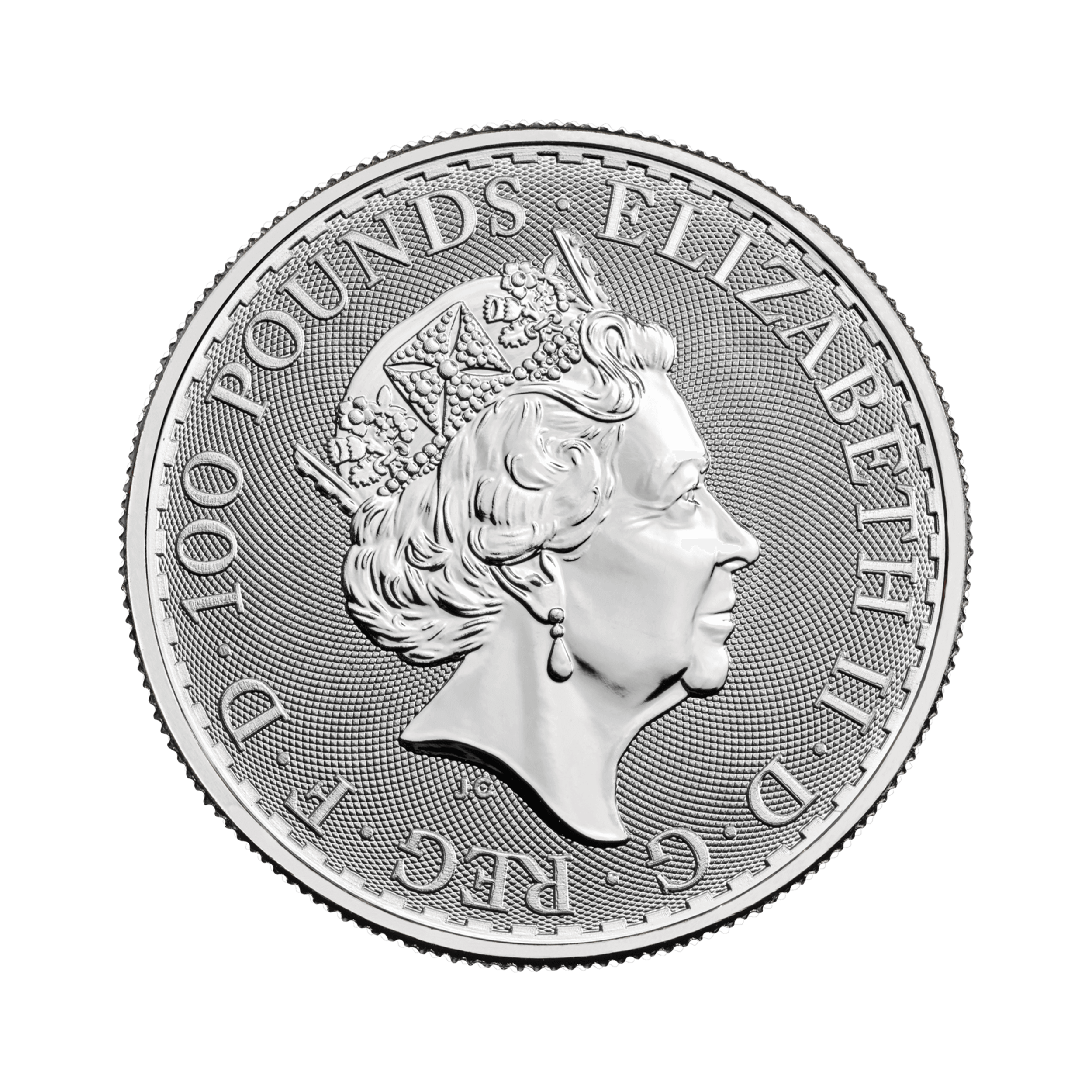 1 troy ounce platina Britannia munt achterkant
