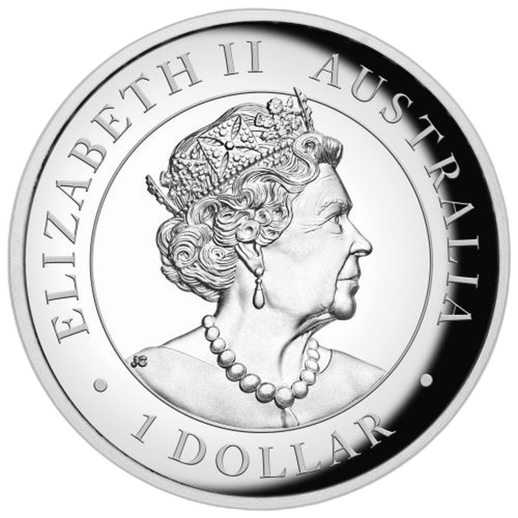 1 Troy ounce silver coin Kangaroo 2020 Color back