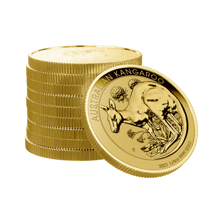 1/2 Troy ounce gouden munt Kangaroo 2021 perspectief 3