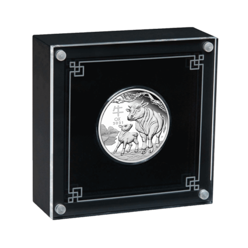 1/2 troy ounce zilveren munt Lunar 2021 Proof voorkant