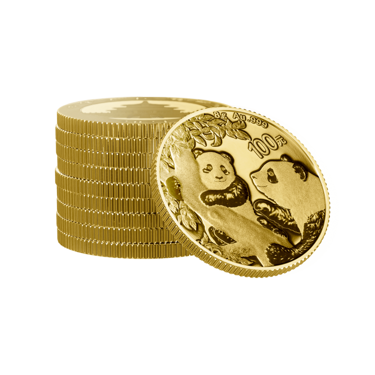 8 gram gouden munt Panda 2021 perspectief 2