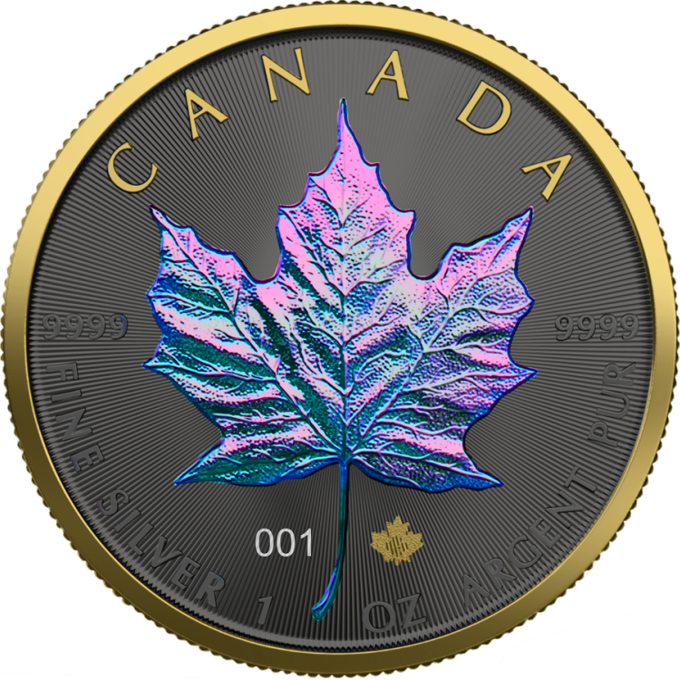 1 troy ounce silver coin Maple Leaf Chameleon 2020 back
