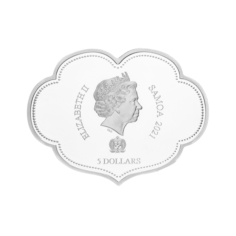 2 troy ounce zilveren munt wenselijke dubbele draak 2021 achterkant