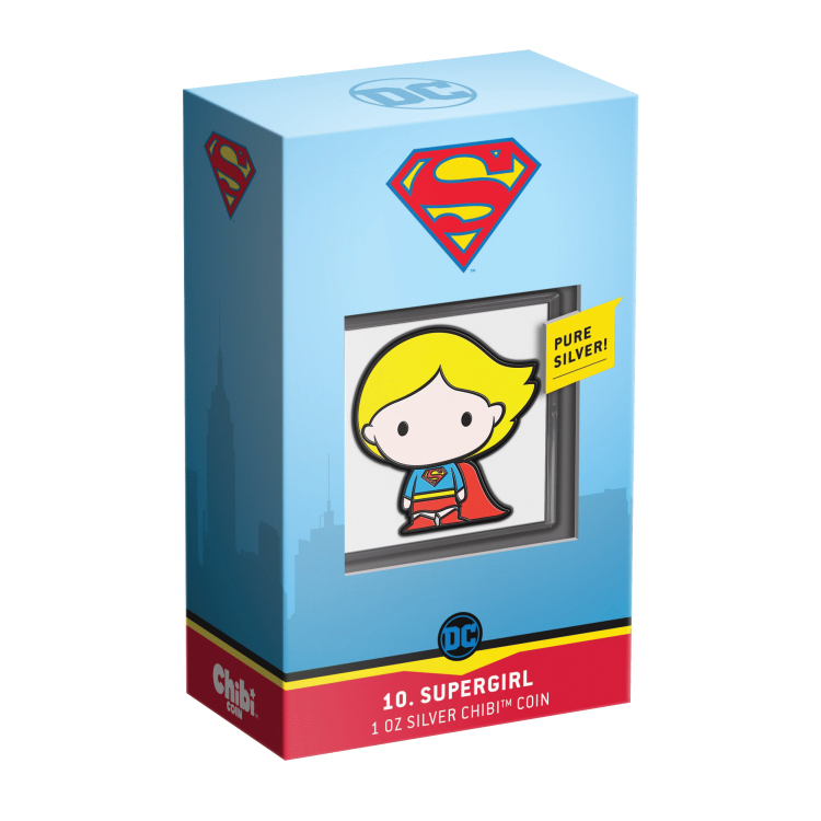 1 troy ounce zilveren munt supergirl 2021 Proof perspectief 2