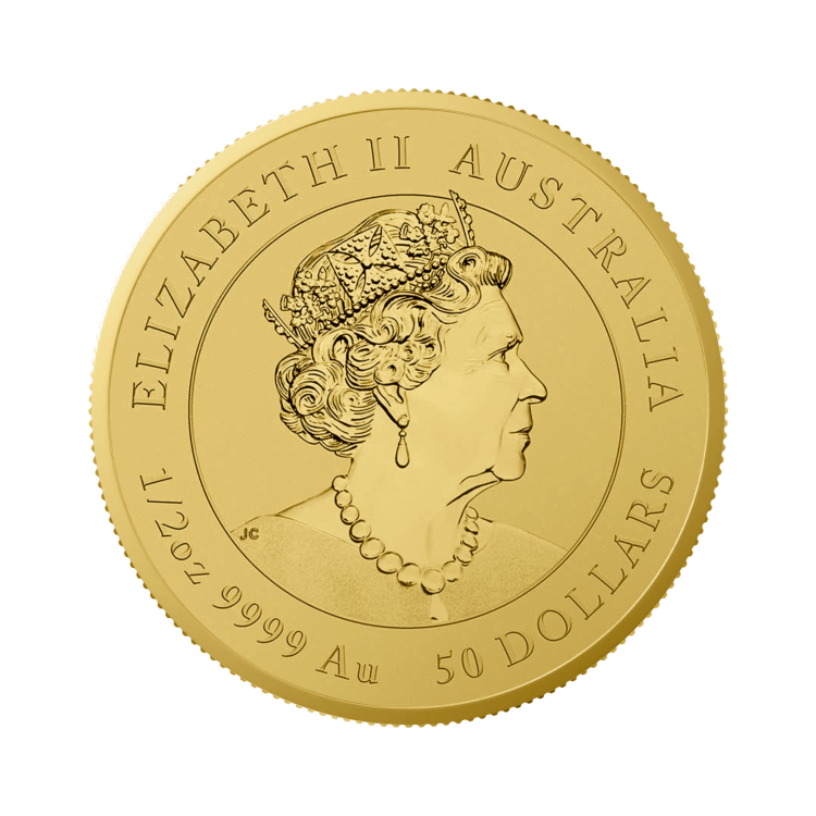 1 Troy ounce gouden munt Lunar 2022 achterkant