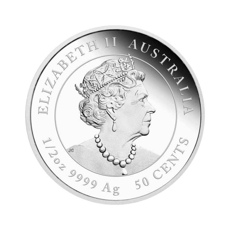 1/2 troy ounce zilveren munt Lunar 2022 Proof achterkant