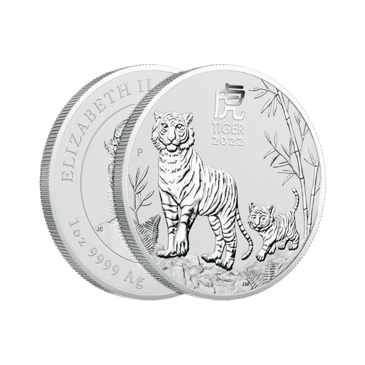 1 troy ounce silver Lunar Year of the Tiger 2022 angle 2