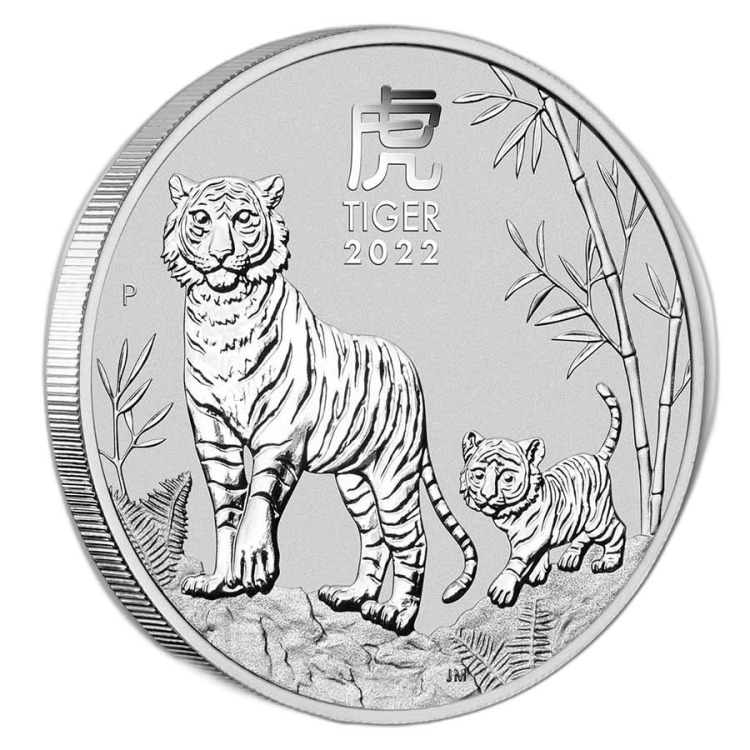 1 Kilogram silver coin Lunar 2022 angle 1