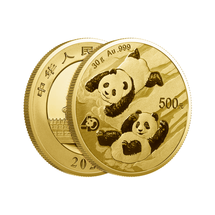 30 Grams gold coin Panda 2022 angle 2