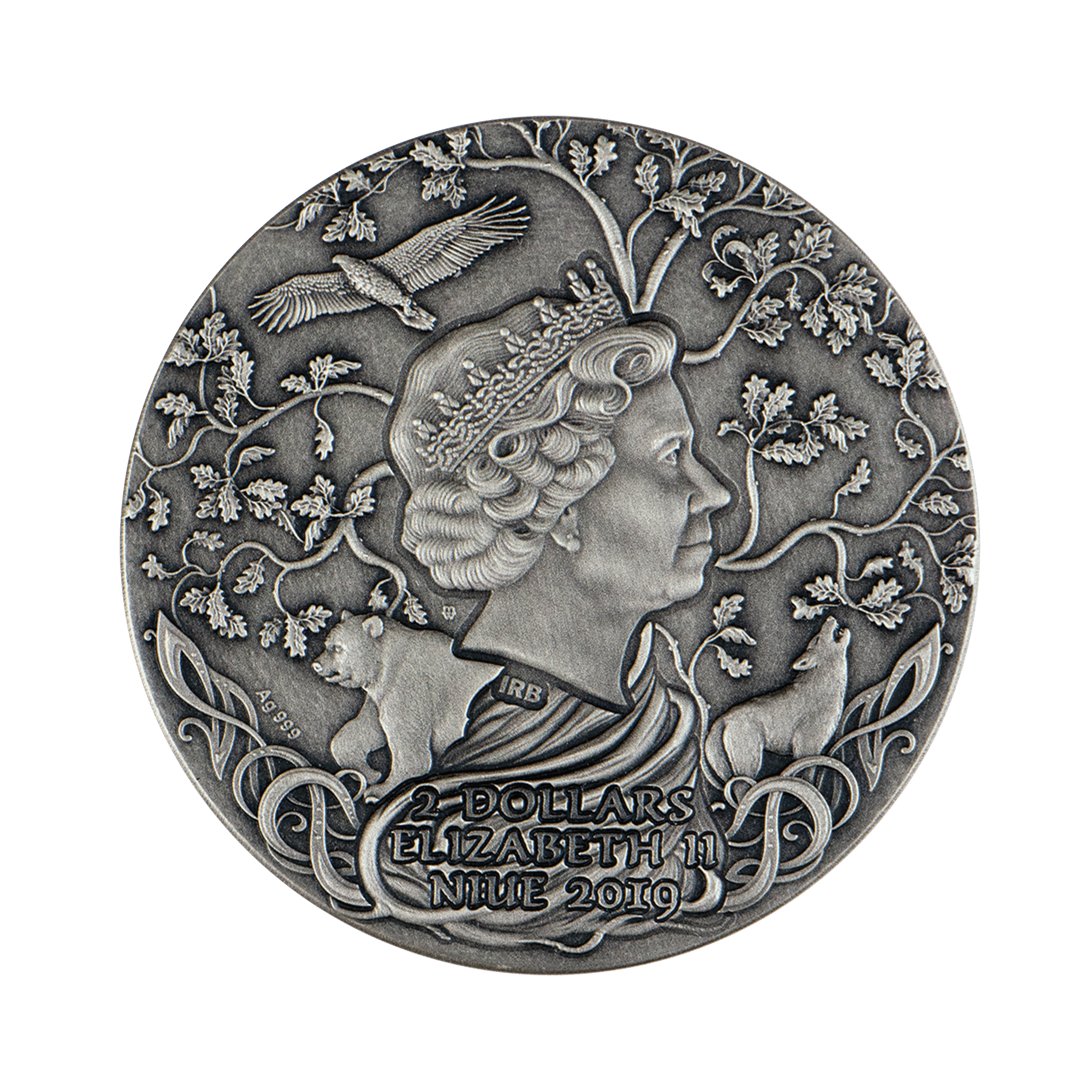 2 Troy ounce zilveren Svetovid munt 2019 achterkant