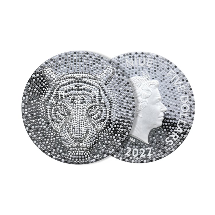 2 troy ounce zilveren munt watertijger 2022 Prooflike perspectief 1
