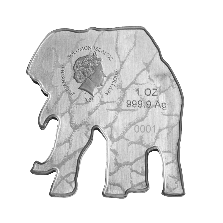 1 troy ounce silver coin African Elephant 2021 back