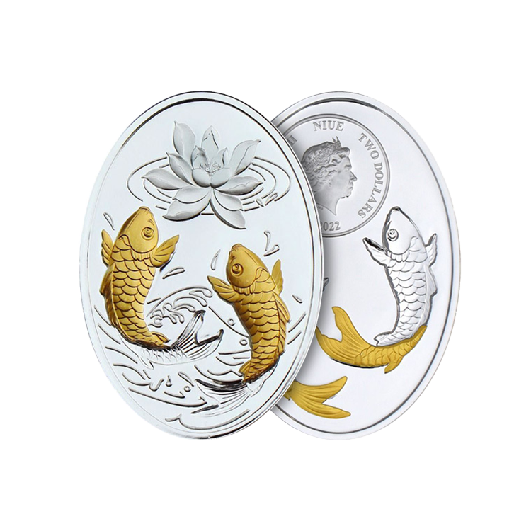 1 troy ounce silver coin Prosperity Koi 2022 angle 1