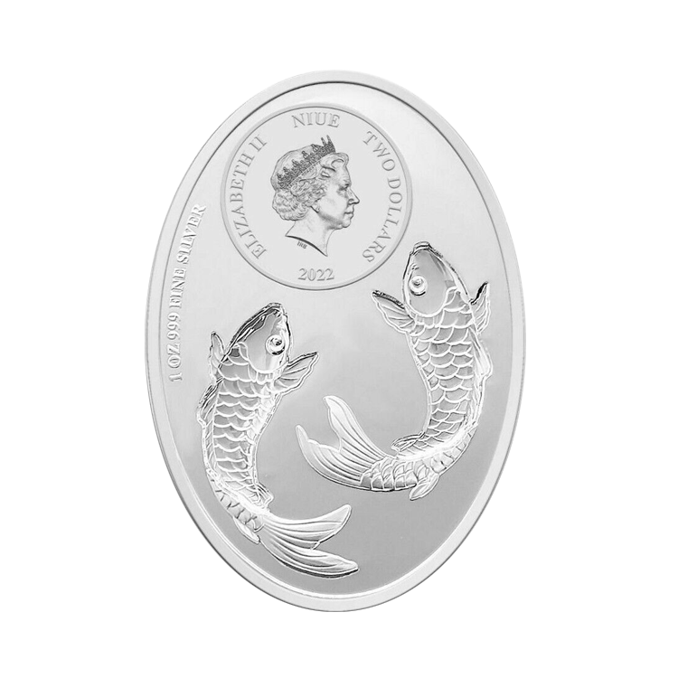 1 troy ounce silver coin Lucky Koi 2022 back