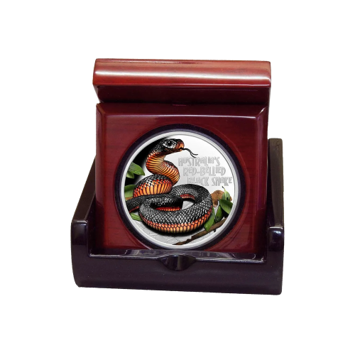 1 troy ounce zilveren munt zwarte adder 2022 Proof voorkant
