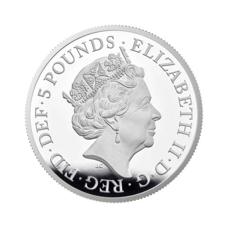 2 troy ounce zilveren munt Britannia 2022 Proof achterkant