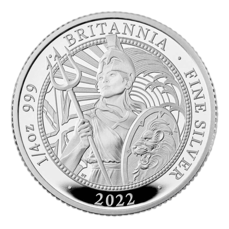 6-piece silver Britannia set 2022 Proof angle 2