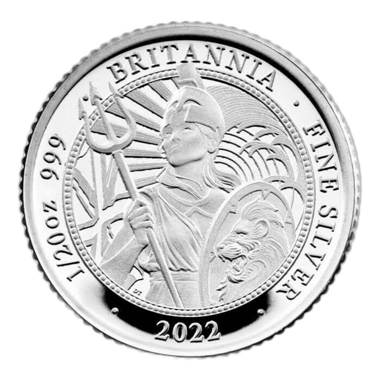6-piece silver Britannia set 2022 Proof angle 3