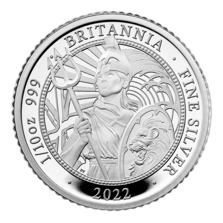 6-piece silver Britannia set 2022 Proof angle 4