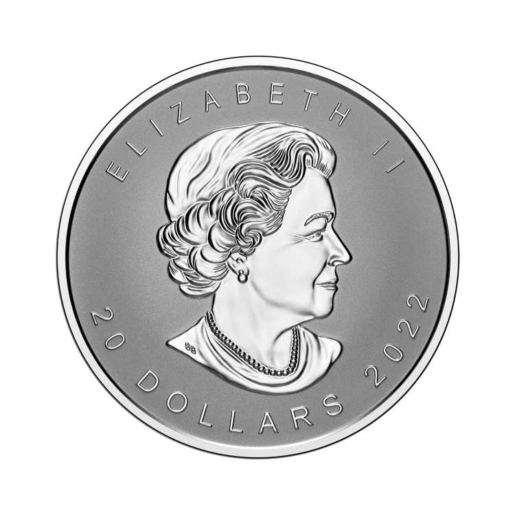 1 troy ounce zilveren Maple Leaf Ultrahigh Relief 2022 back