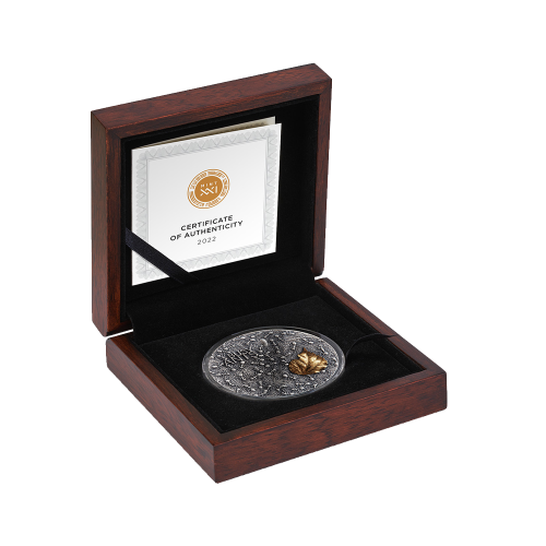 2 troy ounce zilveren munt Drukke Mieren - antieke afwerking 2022 voorkant