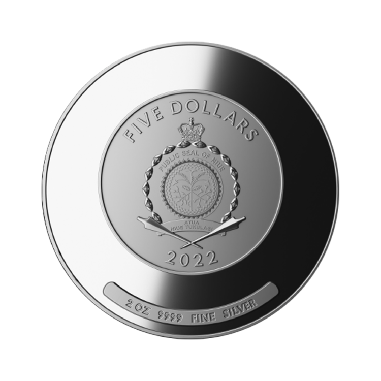 2 troy ounce silver coin Algorithm - Emotions 2022 Proof back