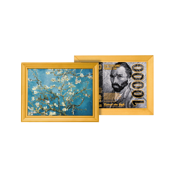 2 troy ounce silver coin Almond Blossom Vincent van Gogh 2022 angle 2