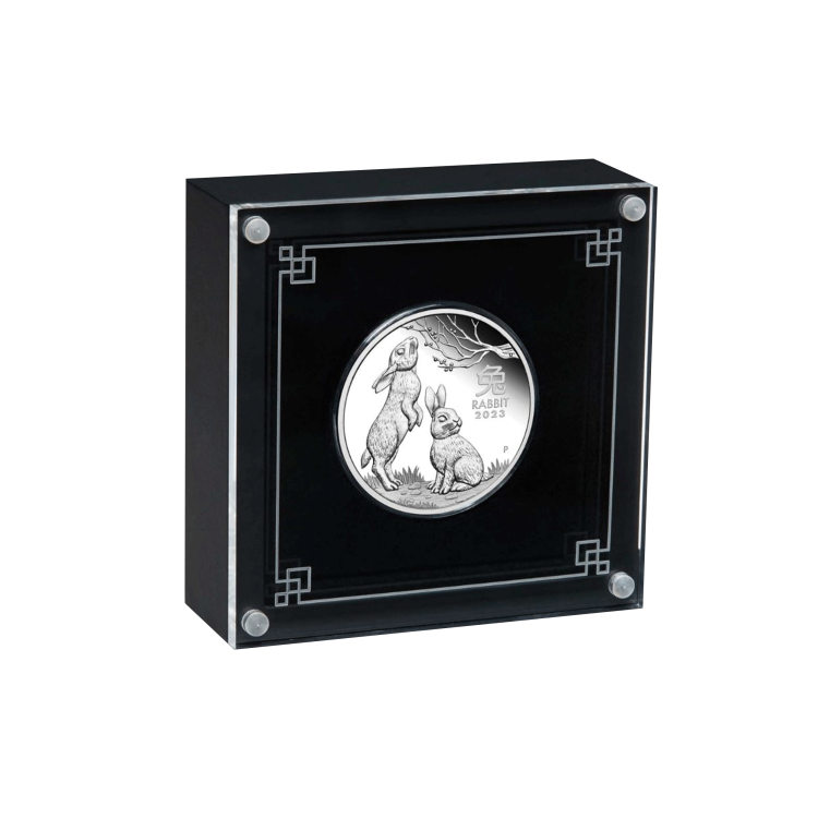 1 troy ounce zilveren munt Lunar 2023 proof perspectief 2